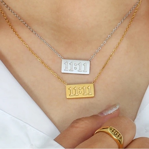 ⭐️ NEW 11:11 Angel Number Chain Necklace Silver or Gold Necklaces - Picture 1 of 10